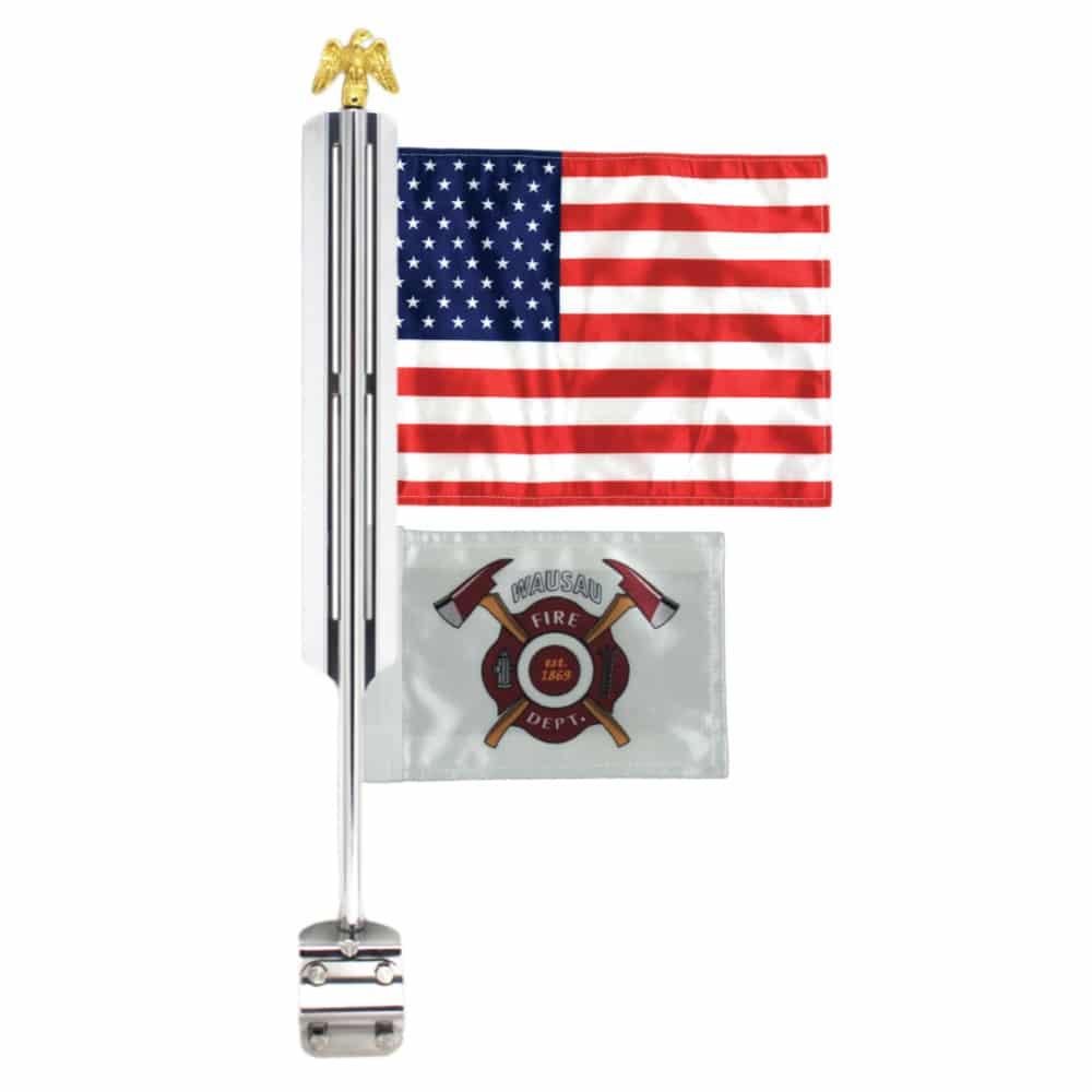 Fire truck Flag mount 2-flag with custom station flag