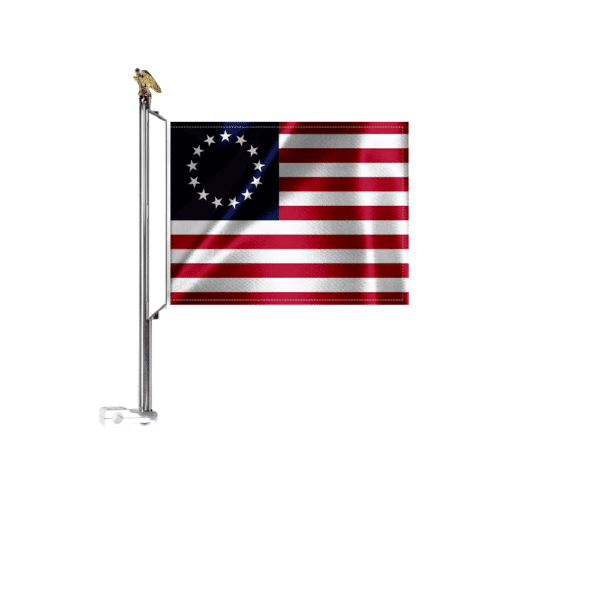 Motorcycle Flag Mount With 8x11in Betsy Ross Flag