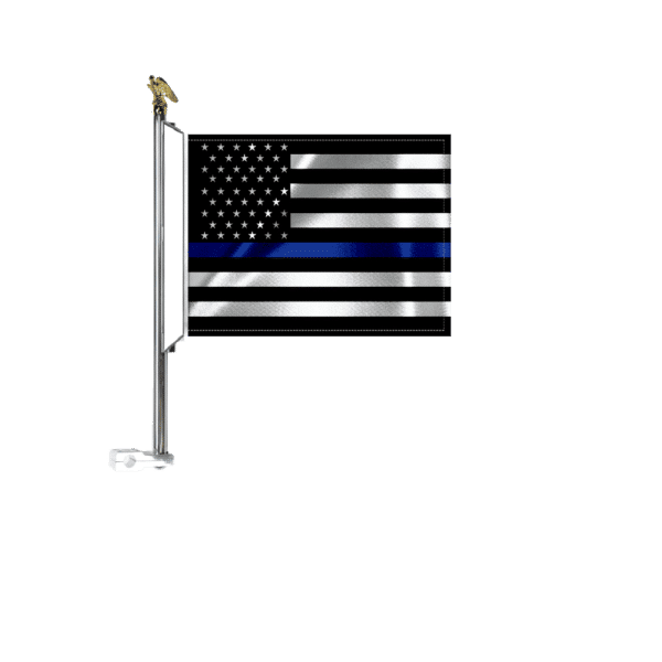 Motorcycle Flag Mount With 8x11in Thin Blue Line US Flag