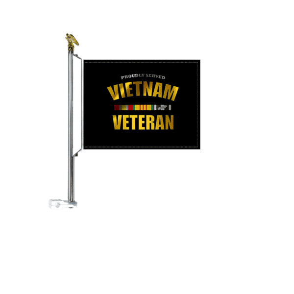 Motorcycle Flag Mount With 8x11in Black Vietnam Veteran Flag