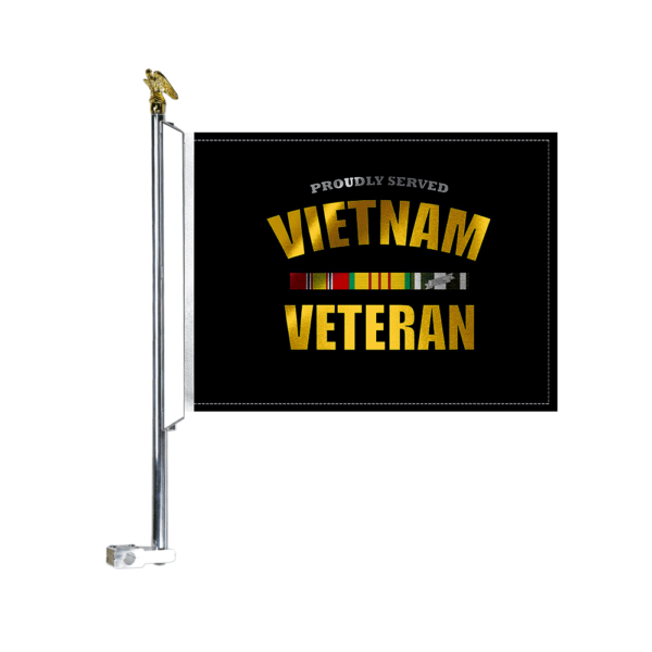 Motorcycle Flag Mount With 11.5x15" Vietnam Veteran Flag