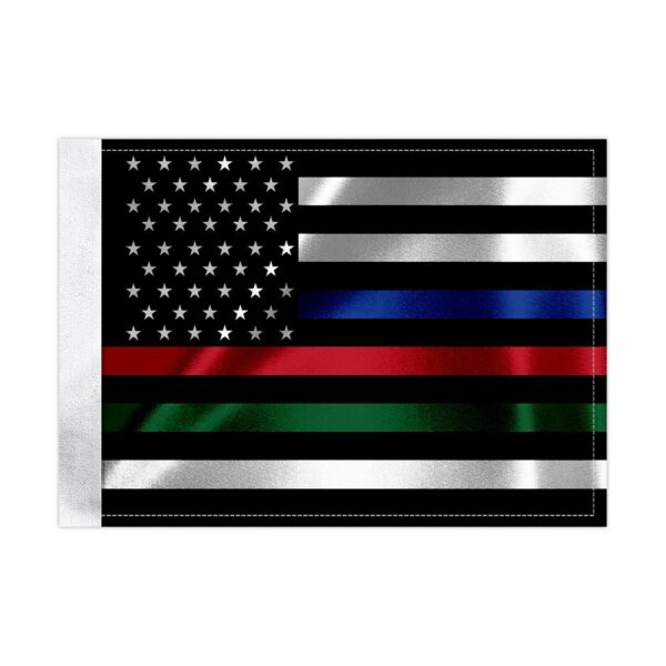 Thin Blue Green Red Line US Flag