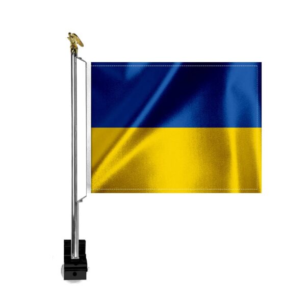 Chrome Ukraine Car Flag Mount